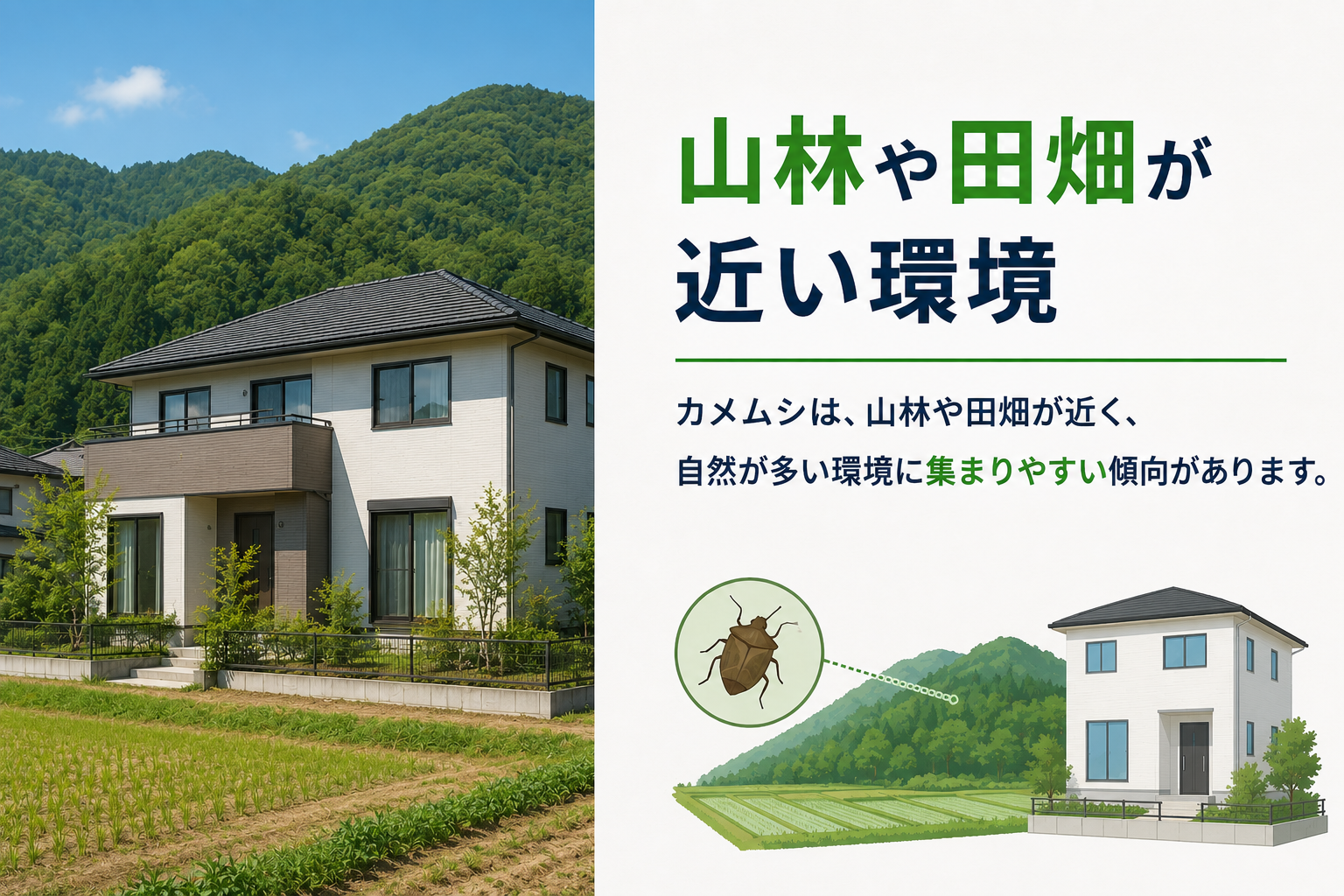 山林や田畑が近い環境